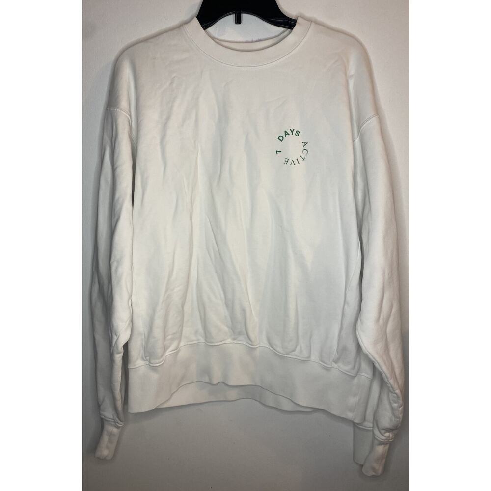7 Days Active Sweatshirt Monday Crew Neck Unisex Buttercream 100% Cotton Size M